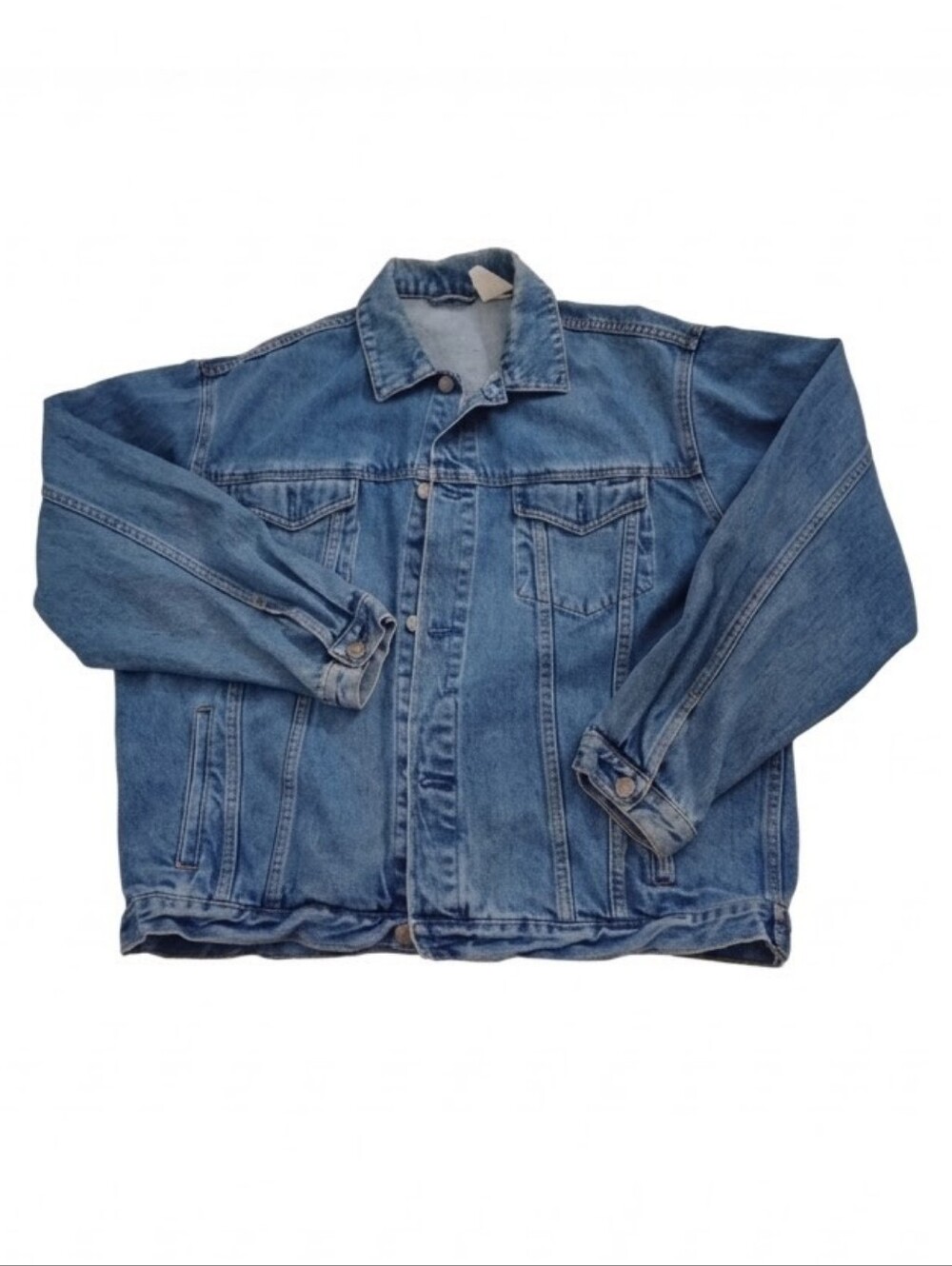 Cowboy Capital Denim Jacket  Embroidered "Dodge City Roundup" Sz Large